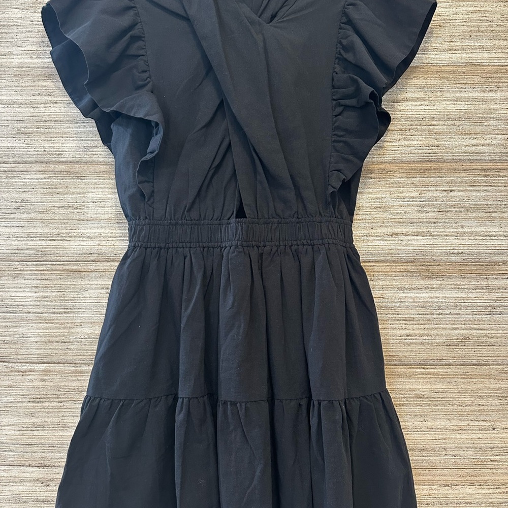 Game day  Black Mini Dress with peephole